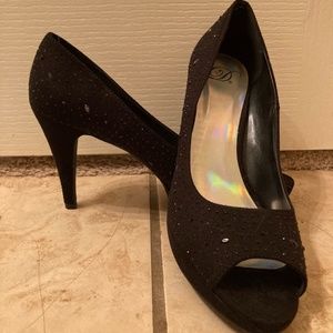Black Rhinestone Heels